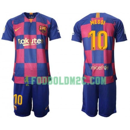 FC Barcelona Lionel Messi 10 Børn Hjemmebanesæt 2019/20 Kortærmet (+ Korte bukser)